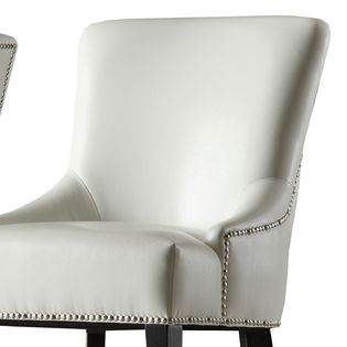 Oxford Creek  White Faux Leather Chairs (Set of 2)