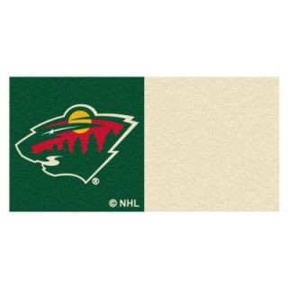 FANMATS NHL   Minnesota Wild Green and Cream Pattern 18 in. x 18 in. Carpet Tile (20 Tiles/Case) 10704