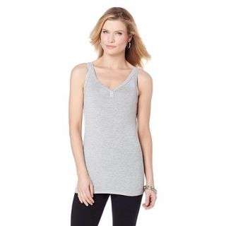 Lisa Kline Basic V neck Henley Tank   7649891