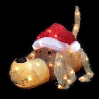 20 in. H Pre Lit Clear Mini Lights Christmas Greeting Puppy 56526075X