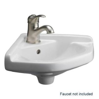 Barclay Products Corner Wall Mounted Bathroom Sink in White 4 750WH