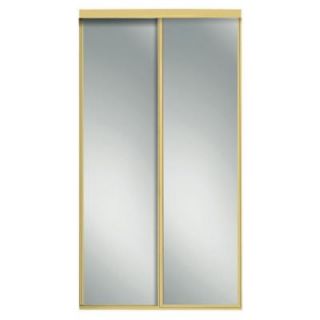 Contractors Wardrobe 48 in. x 96 in. Concord Mirrored Bright Gold Aluminum Interior Sliding Door CON 4896BGN2X