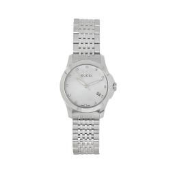 Gucci YA126504 Womens Timeless Stainless Steel Diamond Watch