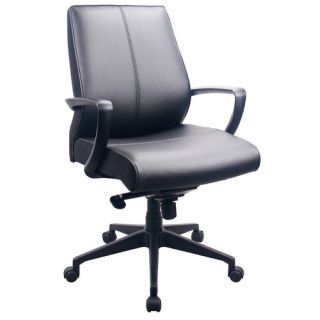 Mid Back Leather Executive Office Chair with Arms