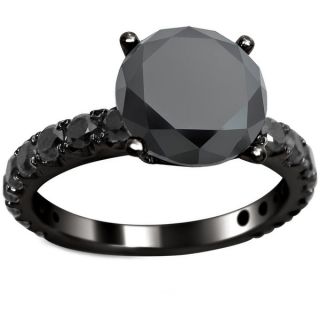 Noori 14k Black Gold 3 1/10ct TDW Black Diamond Prong set Bridal Ring