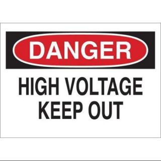 CONDOR Y4034645 Danger Sign, High Voltage Keep Out, 7 in H