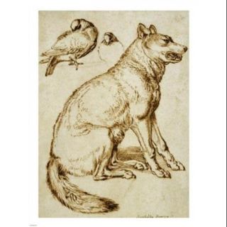 A Wolf and Two Doves Poster Print by Sinibaldo Scorza (18 x 24)