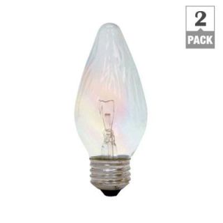 GE 40 Watt Incandescent F15 Flame Tip Decorative Auradescent Light Bulb (2 Pack) 40FM/AU/CD2 TP6