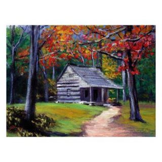 Trademark Fine Art 24 in. x 32 in. Old Cabin Canvas Art DLG0186 C2432GG