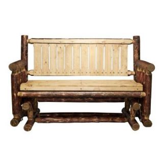 Montana Woodworks Glacier Country Collection Exterior Finish Patio Log Glider MWGCLGN