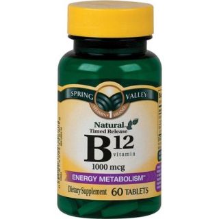 Spring Valley Natural Timed Release Vitamin B12 Tablets, 1000mcg, 60 count