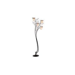 Westmore Lighting 57 in 4 Light Blackened Rust Touch Floor Lamp with Tea Stained Shade