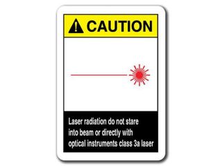 Caution Sign   Laser Radiation Do Not Stare Into Beam Or Directly With Optical Instruments Class 3a Laser 7"x10" Plastic Safety Sign ansi osha