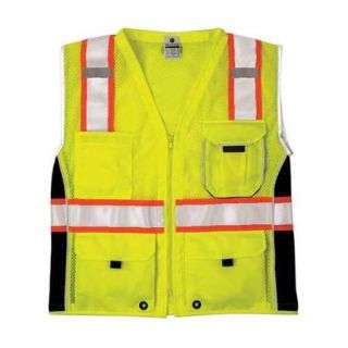 ML KISHIGO 1513 2X Safety Vest, Black Panels, Lime, 2X