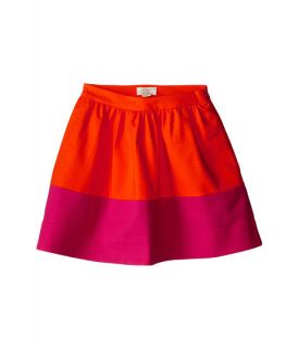 Kate Spade New York Kids Color Blocked Pleated Skirt (Big Kids) Orange/Pink