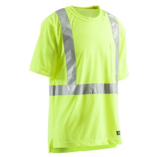 BERNE APPAREL Large Long Safety Yellow High Visibility (Ansi Compliant) Enhanced Visibility (Reflective) T Shirt