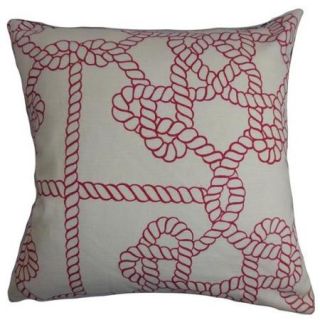 Accalia Nautical Down Filled Throw Pillow Natural Red 18 inch