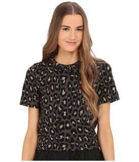 Marc by Marc Jacobs Leopard Lurex Short Sleeve Jacquard Sweater