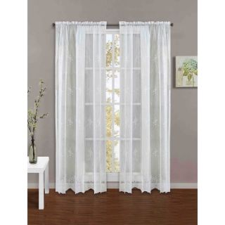 Blossom Lace 84 inch White Rod Pocket Panel   Shopping