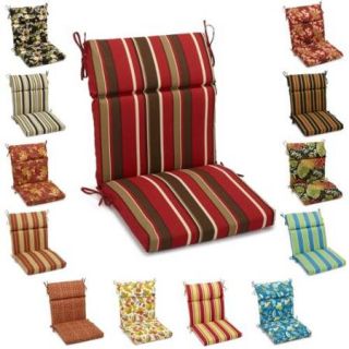 Blazing Needles 38 inch x 18 inch Patterned Outdoor Spun Poly Three Section Back/Seat Chair Cushion Montflueri Sangria (REO 32)