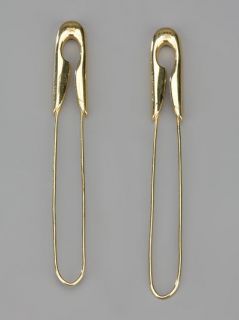 Tom Binns 18kt Yellow Gold Large Safety Pin Earrings