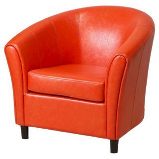 Napoli Orange Bonded Leather Club Chair   Orange Leather   Christopher