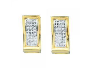 10k Yellow Gold 0.15 CTW Diamond Micro Pave Hoop Earrings   2.965 gram    #556 56271