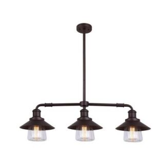 CANARM Indi 3 Light Bronze Pendant with Clear Glass IPL521A03ORB