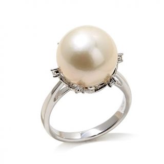 Imperial Pearls 12 13mm Cultured Freshwater Pearl and White Topaz Sterling Silv   8005736