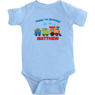 Personalized Birthday Baby Bodysuit, Train