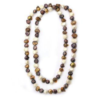 Multi color Freshwater Baroque Pearl Endless Necklace (10 mm