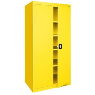 Sandusky Elite Series 78 in. H x 36 in. W x 18 in. D 5 Shelf Steel Recessed Handle Storage Cabinet in Yellow EA4R361878 EY