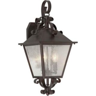 Talista 3 Light Outdoor Antique Bronze Wall Lantern with Clear Seeded Glass CLI FRT1107 03 32