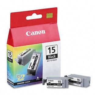 Canon BCI 15BK 8190A003 Ink Tank, 2 Black, Black   TVs & Electronics