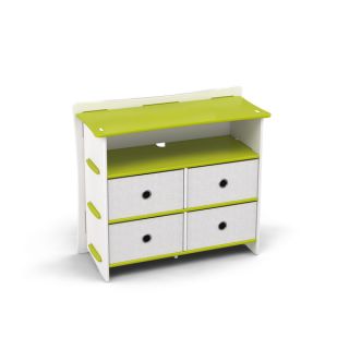 Legare Kids Furniture 4 drawer Lime Green and White Dresser