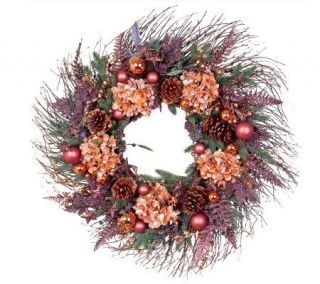 32 Grand Glitter Hydrangea Wreath by Valerie —