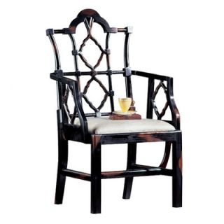 Design Toscano Chinese Chippendale Fabric Arm Chair