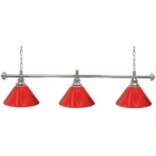 Premium 3 Shade Billiard Lamp Red and Silver   17759461  