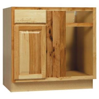 Hampton Bay 36x34.5x24 in. Hampton Blind Base Corner Cabinet in Natural Hickory KBBC45 NHK