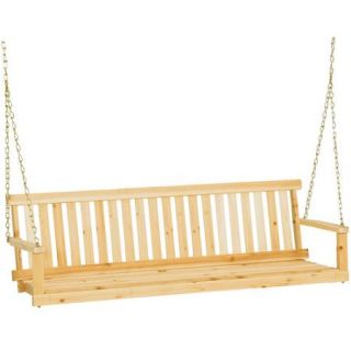 Jack Post H 25 60"W x 22"D x 17.5"H Classic Natural Finish Porch Swing
