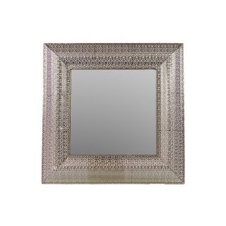 Square Metal Mirror with Embossed Border by Woodland Imports