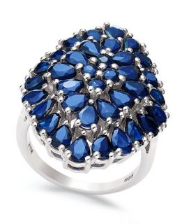 Sterling Silver Ring, Sapphire Stone Diamond Shaped Ring (6 1/2 ct. t