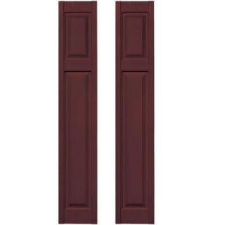 Builders Edge 12 in. x 67 in. Cottage Style Raised Panel Vinyl Exterior Shutters Pair in #167 Bordeaux 030120167167