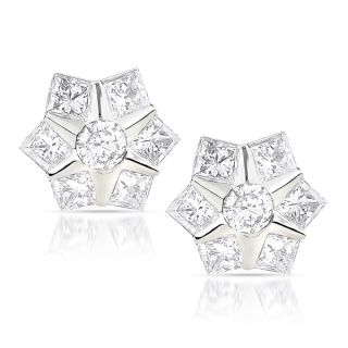 Luxurman 10k White Gold 4/5ct TDW Diamond Star Stud Earrings (H I, SI1