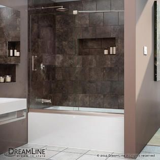 Dreamline Mirage 56 to 60 Frameless Sliding Tub Door Clear 3/8 Glass