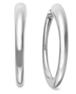 Sterling Silver Earrings, Large Oval Hoop Earrings   Earrings