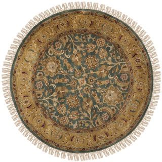 Safavieh Hand knotted Dynasty Blue/ Apricot Wool Rug (6 Round)