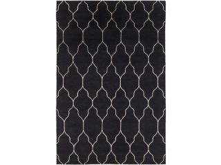 5' x 8' Chained Mysteries Midnight Black and Dove Gray Area Throw Rug