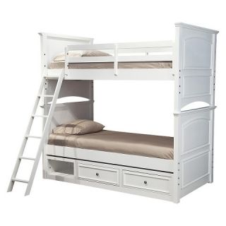 LCKids Bunk Bed with Storage Drawers   True White (Twin)
