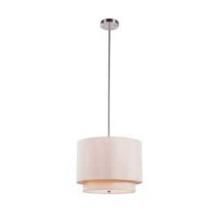 Bel Air Lighting Cabernet Collection 1 Light Brushed Nickel Pendant with Taupe Shade PND 801 TP